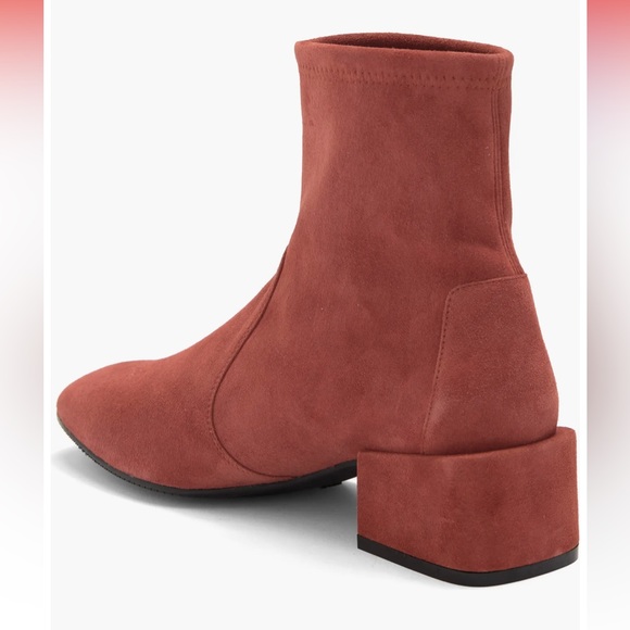 Stuart Weizmann Accordion Suede Sock Bootie - Picture 4 of 9